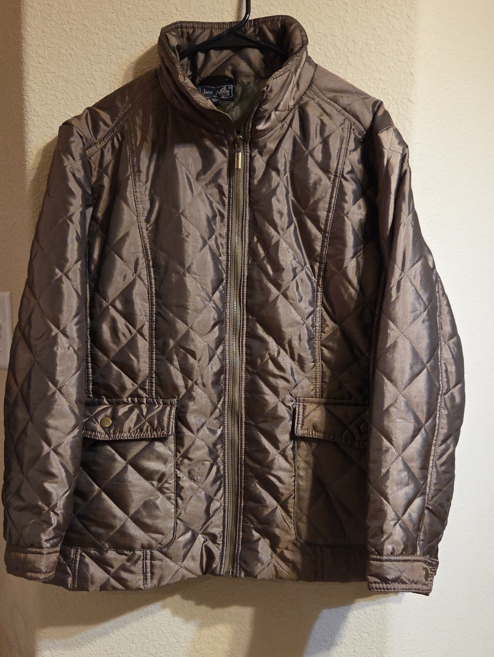 Jane Ashley Quilted Brown Women's Puffer Jacket
